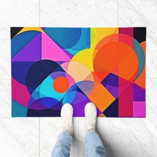 Overlapping Hues: Abstract Fusion Doormat
