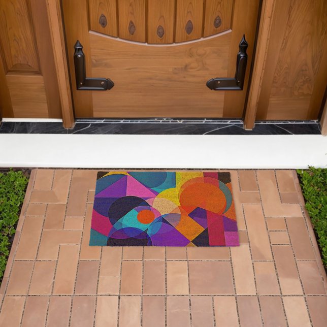 Overlapping Hues: Abstract Fusion Fiber Doormat (Insitu (Outdoor))