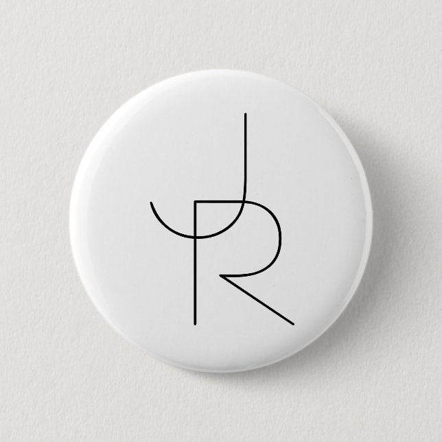 Overlapping Initials | Black On White Button (Front)