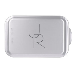 Overlapping Initials | Black On White Cake Pan
