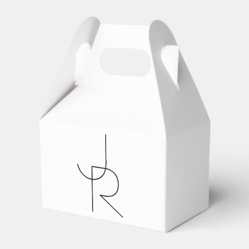 Overlapping Initials  Black On White Favor Boxes