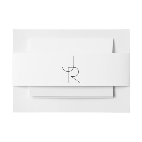 Overlapping Initials  Black On White Invitation Belly Band