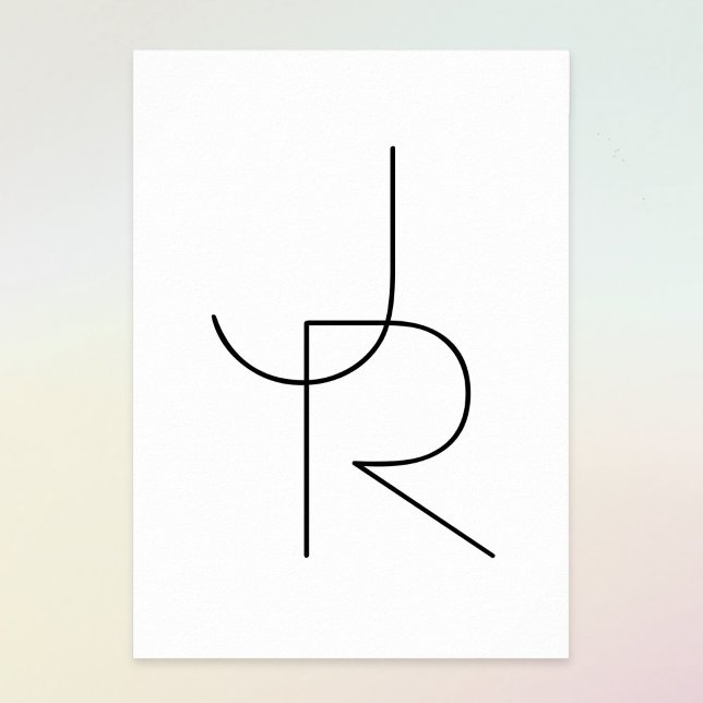 Overlapping Initials | Black On White Poster (Creator Uploaded)