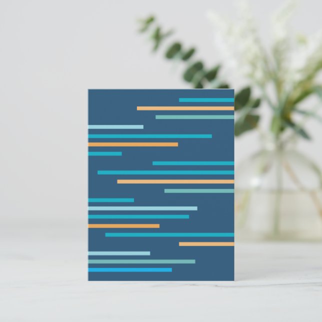 Overlapping Lines Abstract Design Postcard (Standing Front)