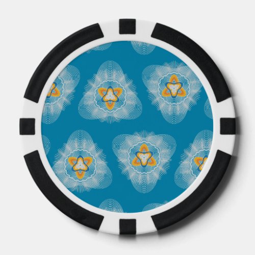 Overlapping Lines Pattern Blue Poker Chips
