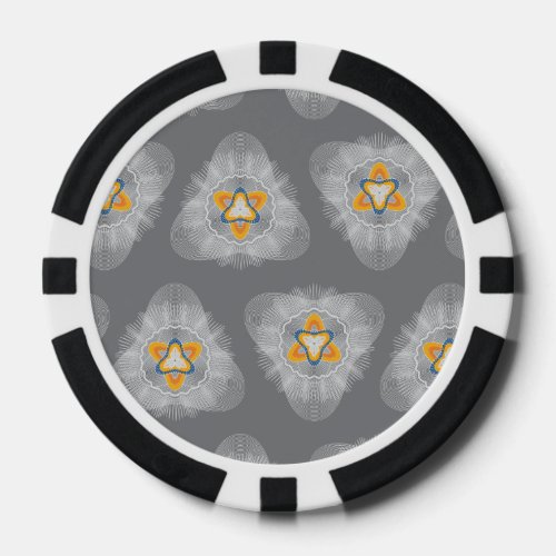 Overlapping Lines Pattern Grey Poker Chips