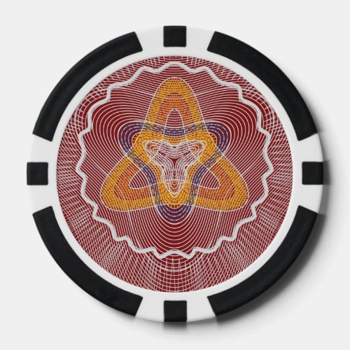 Overlapping Lines red Poker Chips