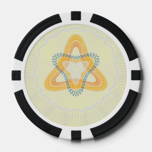 Overlapping Lines yellow Poker Chips