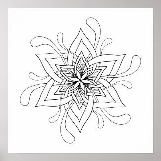 Overlapping Mandala Adult Coloring Poster