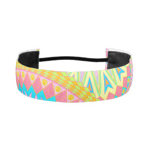 Overlapping Mandala Pink Blue Yellow Mint Purple Athletic Headband