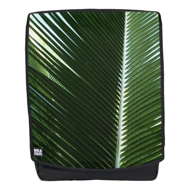 Overlapping Palm Fronds Tropical Green Abstract Backpack (Front)