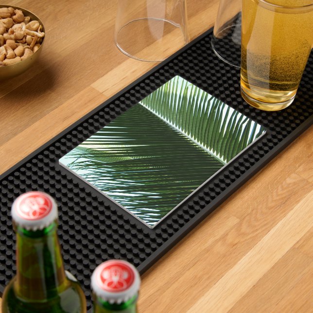 Overlapping Palm Fronds Tropical Green Abstract Bar Mat (Insitu (Bar 2))