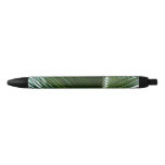 Overlapping Palm Fronds Tropical Green Abstract Black Ink Pen