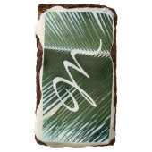 Overlapping Palm Fronds Tropical Green Abstract Brownie (Rotated)