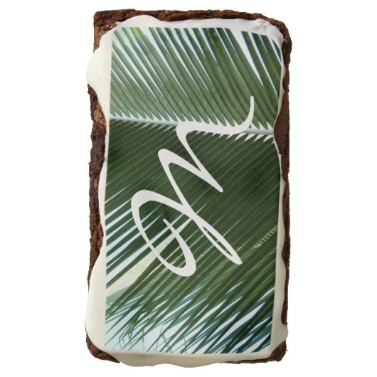 Overlapping Palm Fronds Tropical Green Abstract Brownie (Rotated)