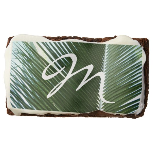 Overlapping Palm Fronds Tropical Green Abstract Brownie (Front)