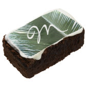 Overlapping Palm Fronds Tropical Green Abstract Brownie (Angled)