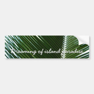 Overlapping Palm Fronds Tropical Green Abstract Bumper Sticker