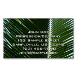 Overlapping Palm Fronds Tropical Green Abstract Business Card Magnet
