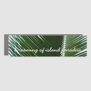 Overlapping Palm Fronds Tropical Green Abstract Car Magnet