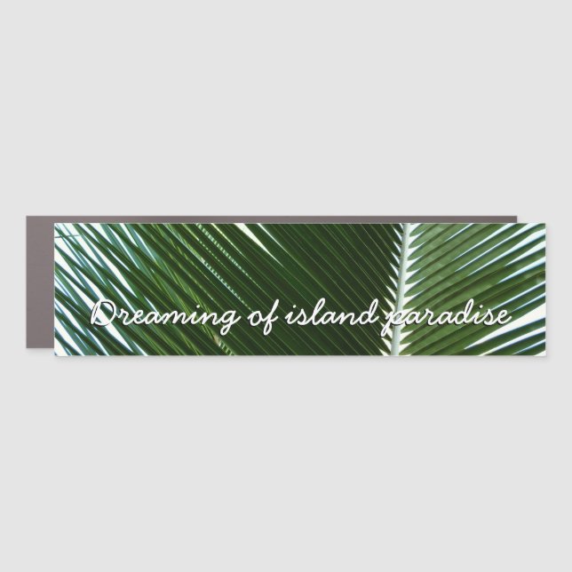 Overlapping Palm Fronds Tropical Green Abstract Car Magnet (Front)