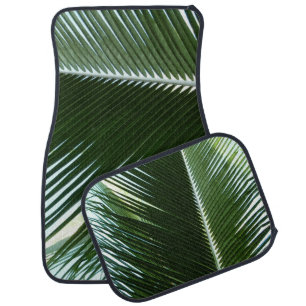 Overlapping Palm Fronds Tropical Green Abstract Car Mat