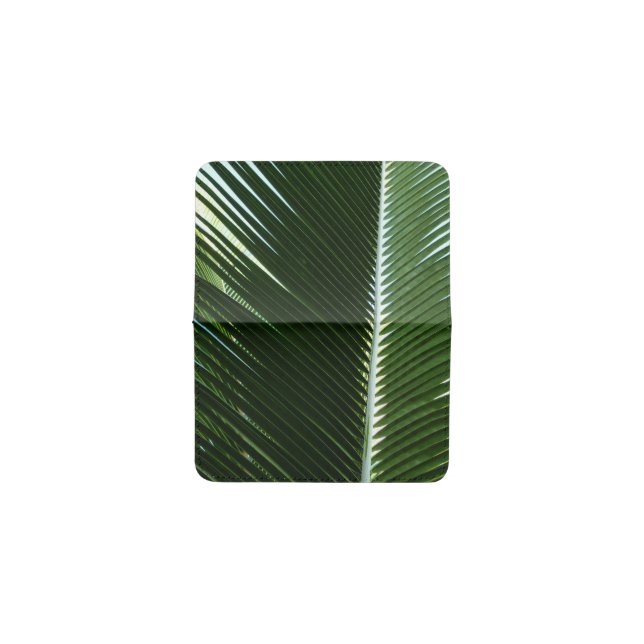 Overlapping Palm Fronds Tropical Green Abstract Card Holder (Outside Horizontal)