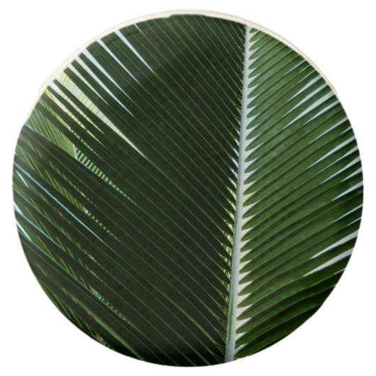 Overlapping Palm Fronds Tropical Green Abstract Chocolate Covered Oreo (Front)