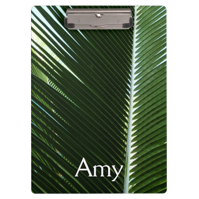 Overlapping Palm Fronds Tropical Green Abstract Clipboard (Front)
