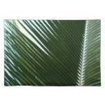 Overlapping Palm Fronds Tropical Green Abstract Cloth Placemat