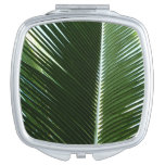 Overlapping Palm Fronds Tropical Green Abstract Compact Mirror