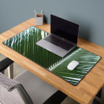 Overlapping Palm Fronds Tropical Green Abstract Desk Mat