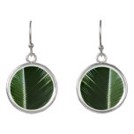 Overlapping Palm Fronds Tropical Green Abstract Earrings