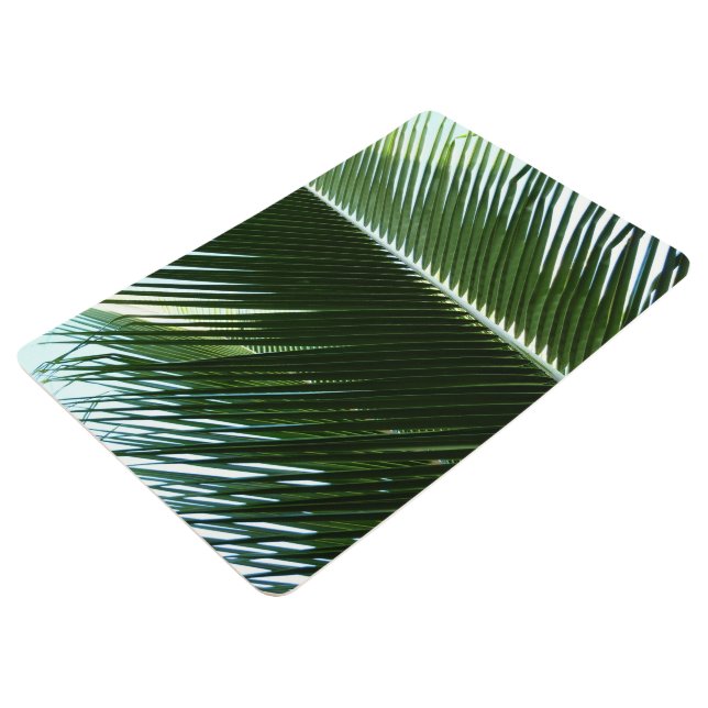 Overlapping Palm Fronds Tropical Green Abstract Floor Mat (3/4)