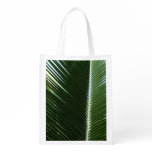 Overlapping Palm Fronds Tropical Green Abstract Grocery Bag