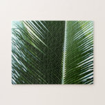 Overlapping Palm Fronds Tropical Green Abstract Jigsaw Puzzle