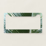 Overlapping Palm Fronds Tropical Green Abstract License Plate Frame