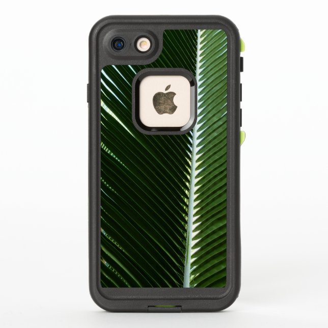 Overlapping Palm Fronds Tropical Green Abstract LifeProof iPhone Case (Back)
