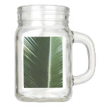 Overlapping Palm Fronds Tropical Green Abstract Mason Jar
