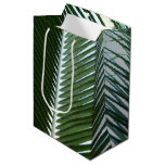 Overlapping Palm Fronds Tropical Green Abstract Medium Gift Bag