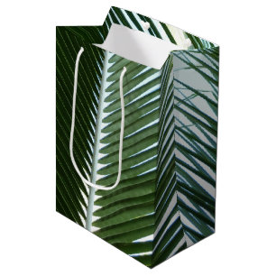 Overlapping Palm Fronds Tropical Green Abstract Medium Gift Bag