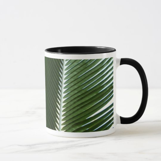 Overlapping Palm Fronds Tropical Green Abstract Mug
