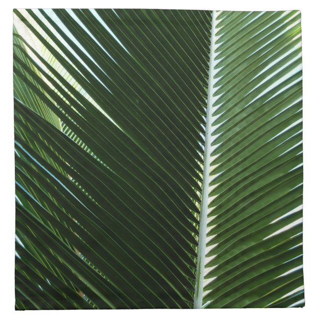 Overlapping Palm Fronds Tropical Green Abstract Napkin (Front)