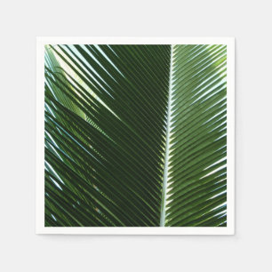 Overlapping Palm Fronds Tropical Green Abstract Napkins