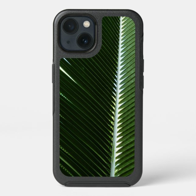 Overlapping Palm Fronds Tropical Green Abstract Otterbox iPhone Case (Back)