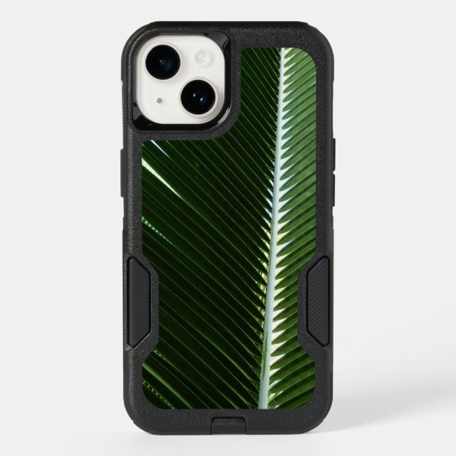 Overlapping Palm Fronds Tropical Green Abstract Otterbox iPhone Case (Back)