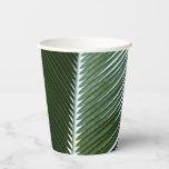 Overlapping Palm Fronds Tropical Green Abstract Paper Cups
