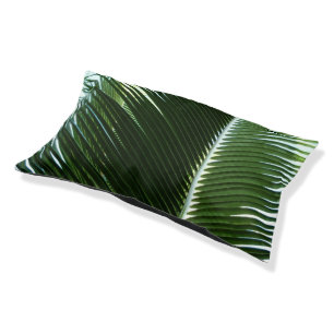 Overlapping Palm Fronds Tropical Green Abstract Pet Bed