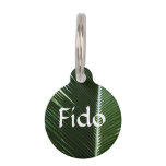 Overlapping Palm Fronds Tropical Green Abstract Pet ID Tag