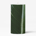 Overlapping Palm Fronds Tropical Green Abstract Pillar Candle